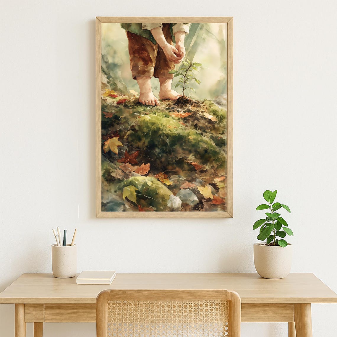 Child Planting Tree Sapling Watercolor Forest Nature Hope Poster - Image 2