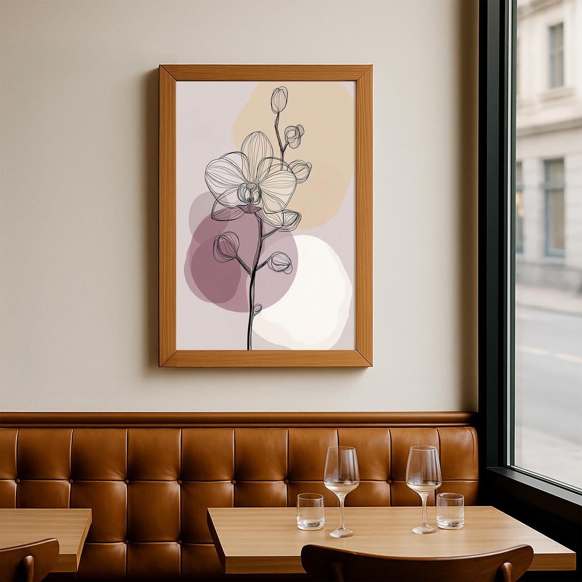 Orchid Line Drawing Minimalist Floral Abstract Botanical Print - Image 2