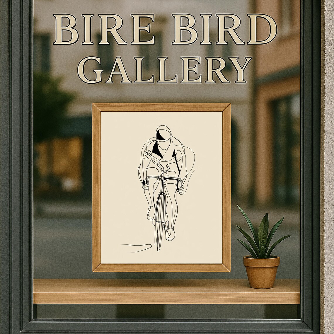 Line Art Drawing Minimalist Bicycle Wall I Modern Sports Decor For Gym Or 0ffice - Image 5