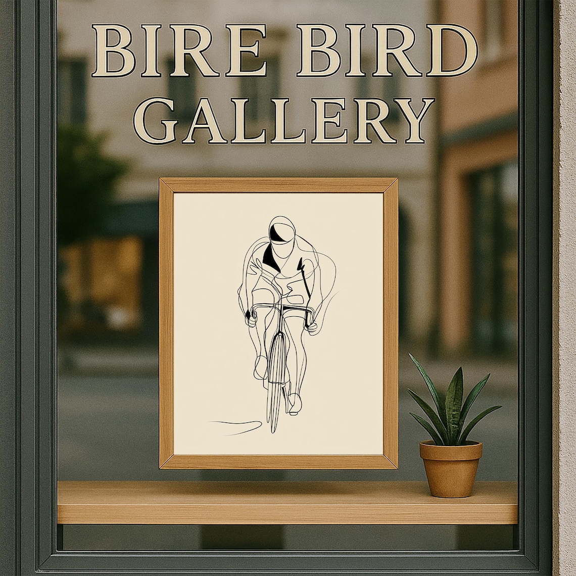 Minimalist Bicycle Line Art Cycling Race Sports Wall Decor Print - Image 5