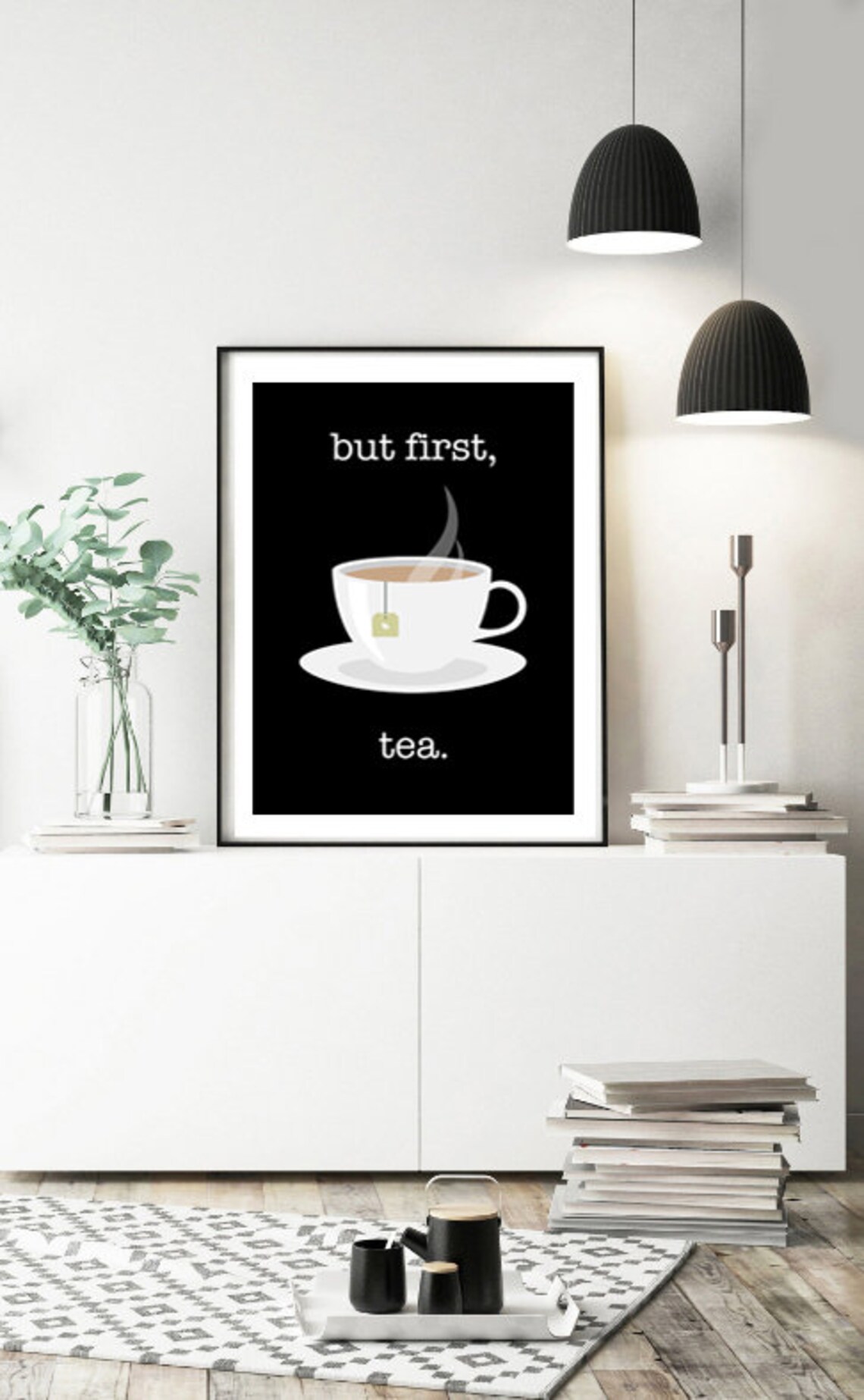 But First Tea Retro Kitchen Poster, Tea Lover Decor - Image 4