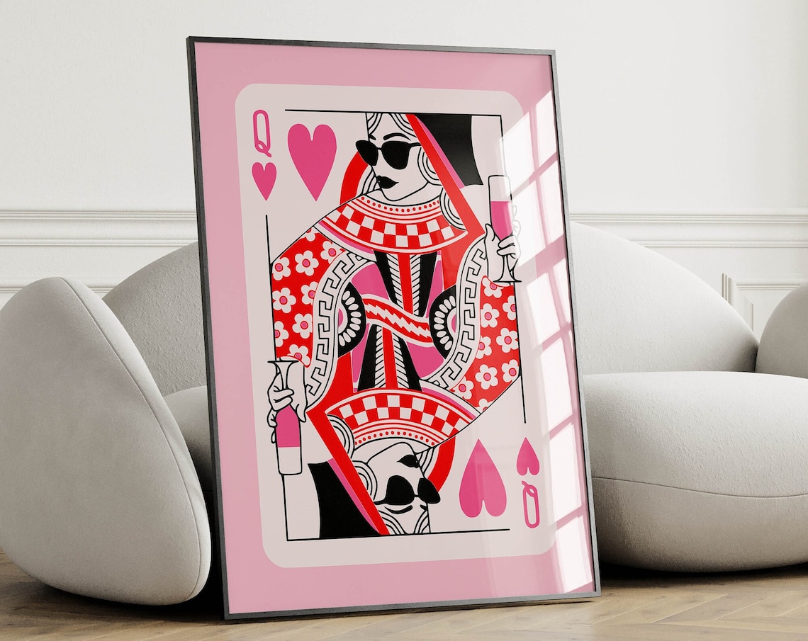 Queen Of Hearts Funky Apartment Art Print