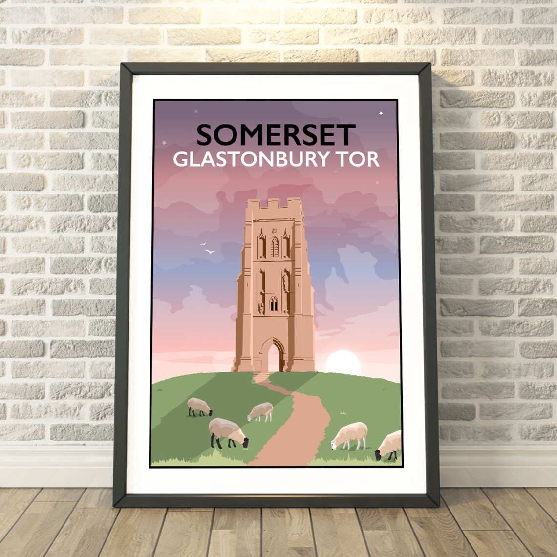 St Michaels Tower, Glastonbury Tor Somerset Travel Poster