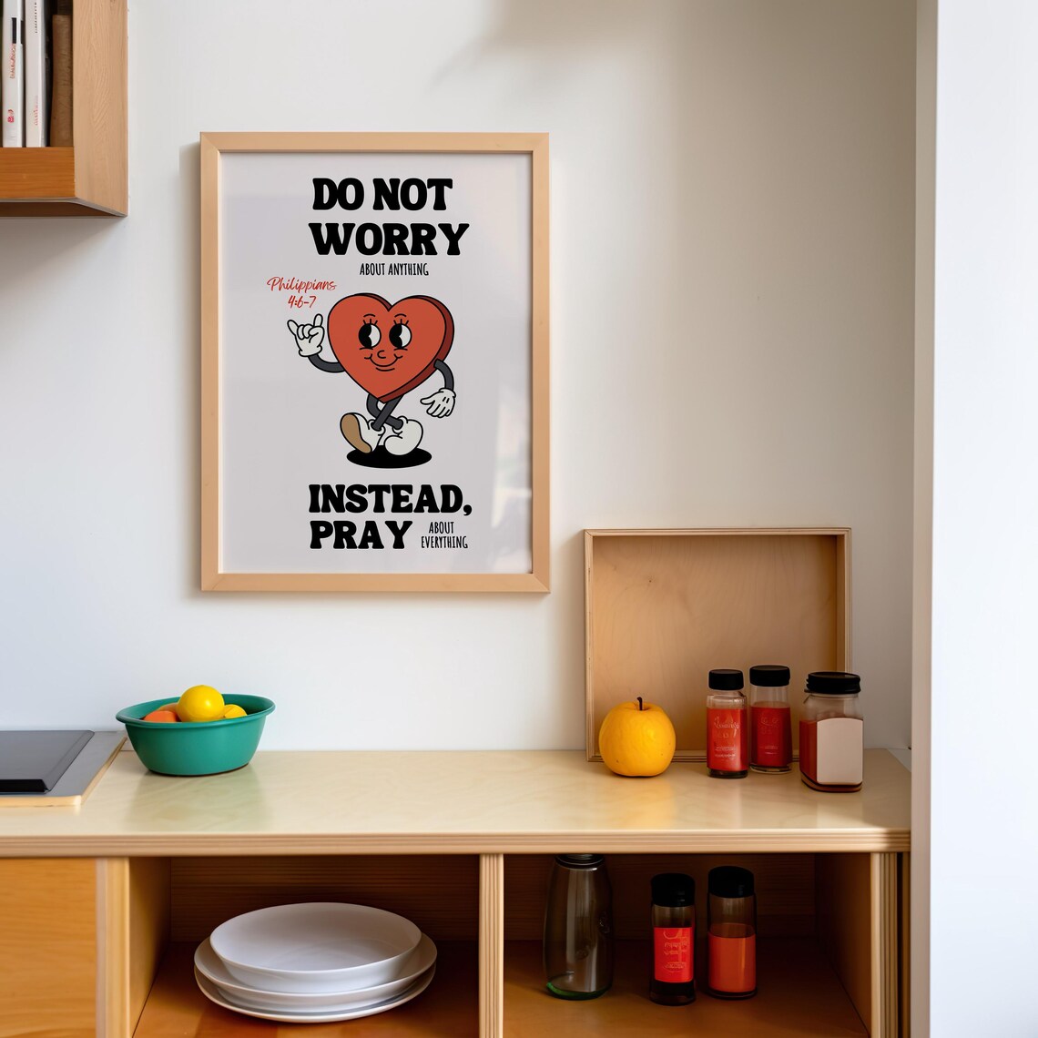 Philippians 4:6-7 Retro Bible Verse Art Print - Image 3
