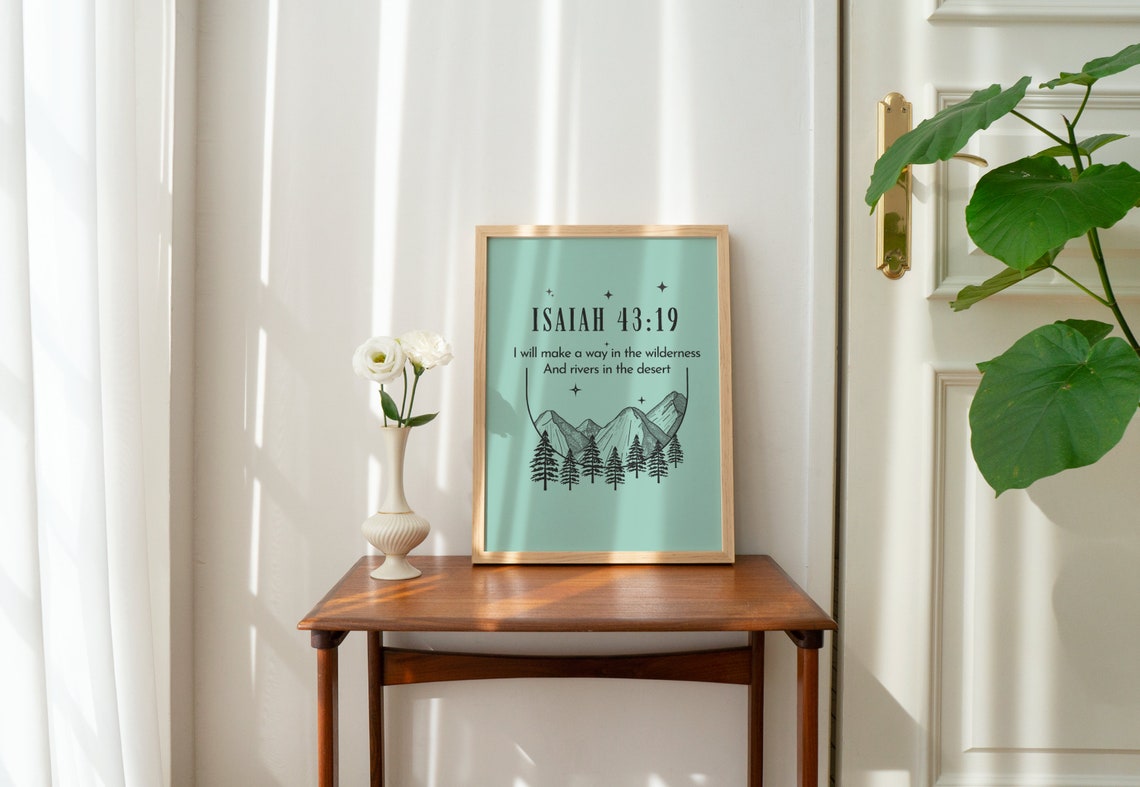 Retro Christian Wall Print Isaiah Scripture Christian Poster Bible Verse Wall Decor Art Christian Gift - Image 2
