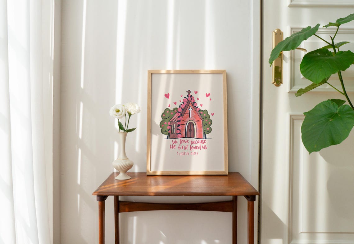 Christian Wall Print Cute Church Print John Bible Verse Christian Poster Christian Wall Decor Art Scripture - Image 3