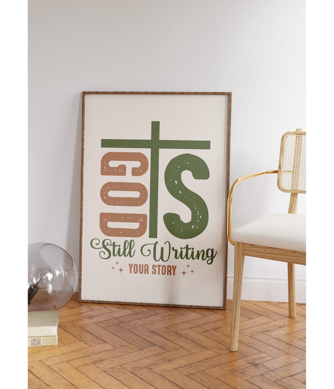Retro Christian Wall Print God Quote Print Christian Poster Bible Verse Wall Decor Large Art Christian Gift - Image 3