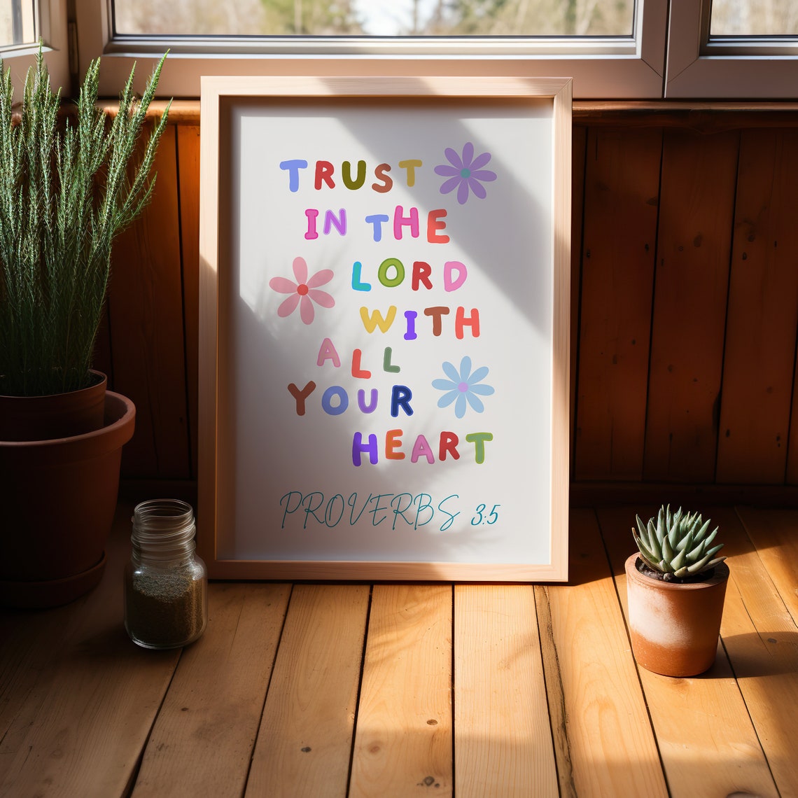 Retro Christian Wall Print Proverbs Scripture Christian Poster Bible Verse Wall Decor Art Christian Gift - Image 3
