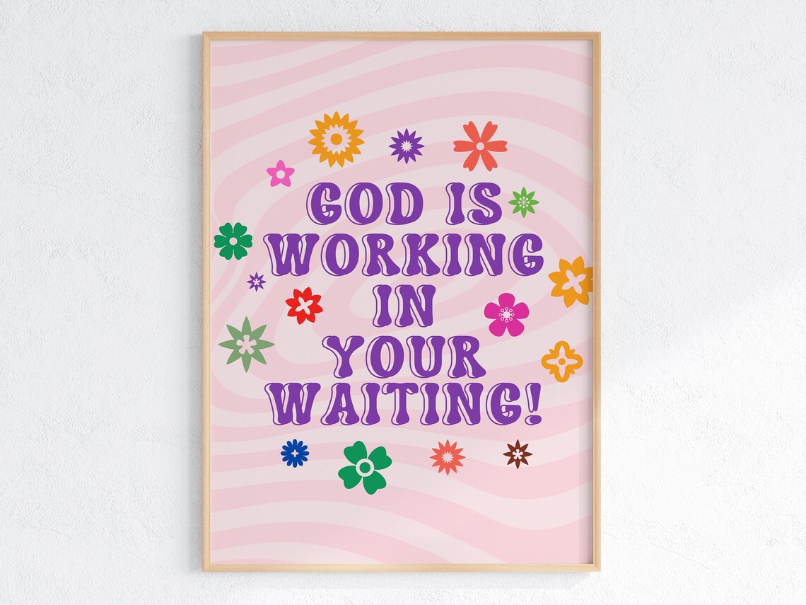 Retro Christian Wall Art, Bible Verse Poster Print