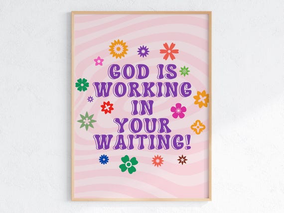 Retro Christian Wall Art, Bible Verse Poster Print
