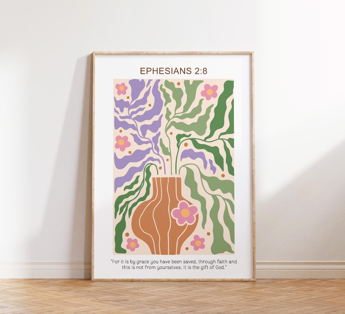 Set of Six Colorful Wildflower Bible Verse Scripture Art Prints - Image 3