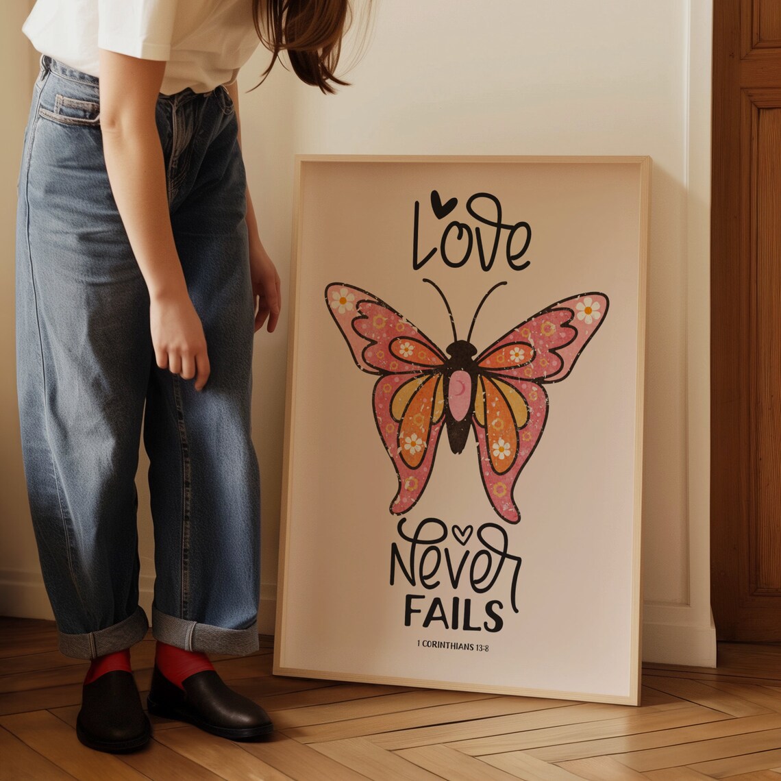 Retro Corinthians Christian Poster, Love Scripture Print - Image 3