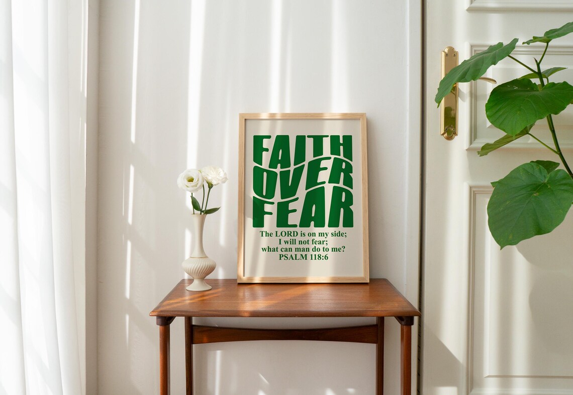 Retro Christian Psalm Scripture Faith Poster - Image 3