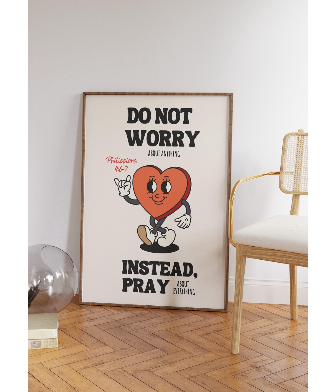 Philippians 4:6-7 Retro Bible Verse Art Print - Image 2