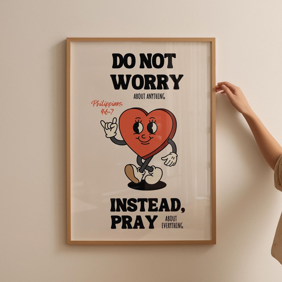 Philippians 4:6-7 Retro Bible Verse Art Print - Image 4