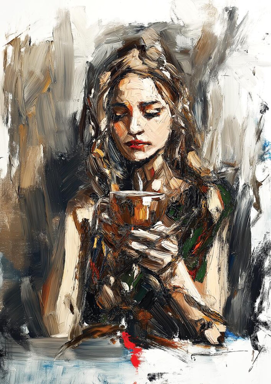 But First Coffee Portrait Premium Art Print - Image 4