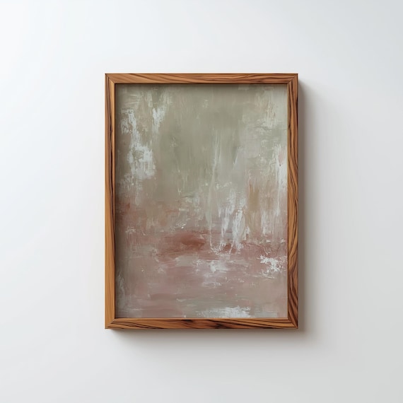 Green Abstract Oil Painting Contemporary Design Digital Download