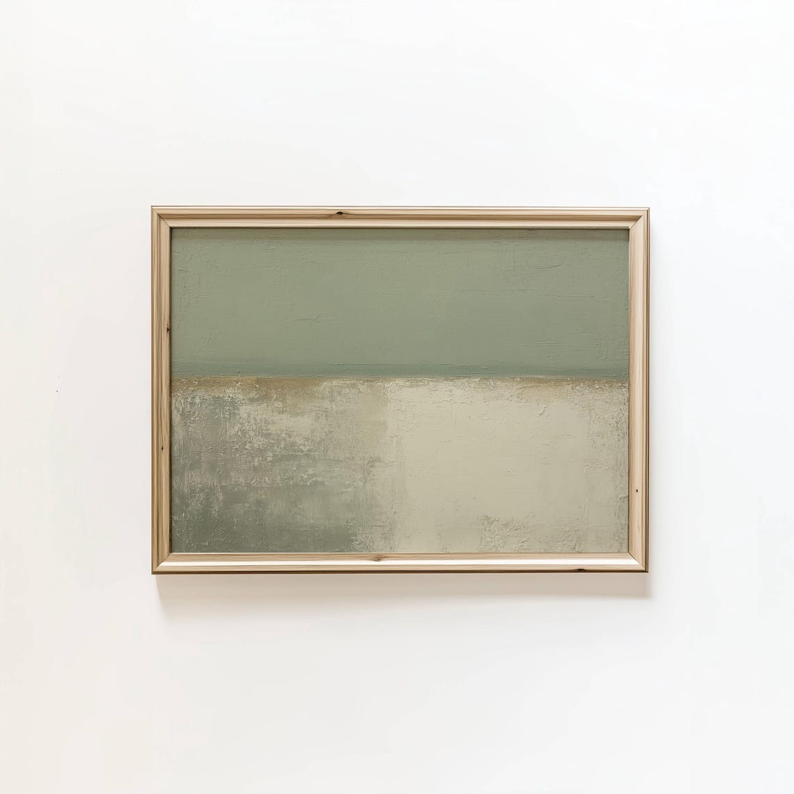 Sage Green Abstract Horizon Minimalist Contemporary Oil Art Poster