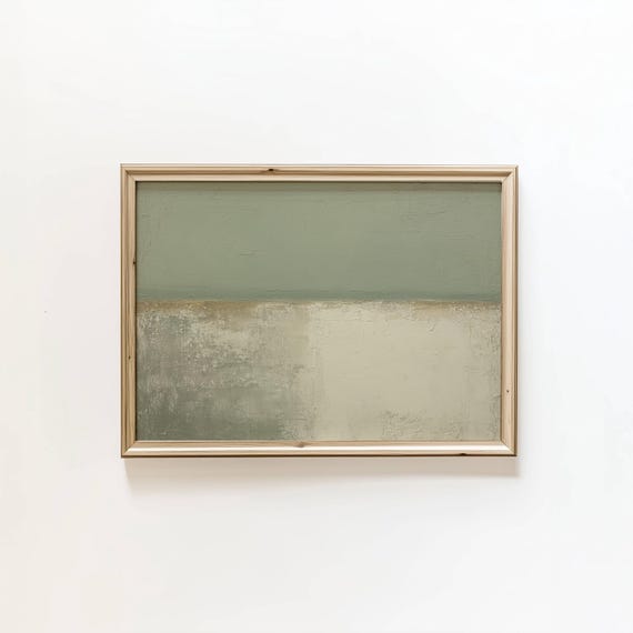 Green Abstract Oil Painting Contemporary Design Digital Download