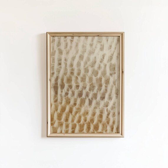 Yellow Tones Abstract Poster, Textured Japandi Art Print
