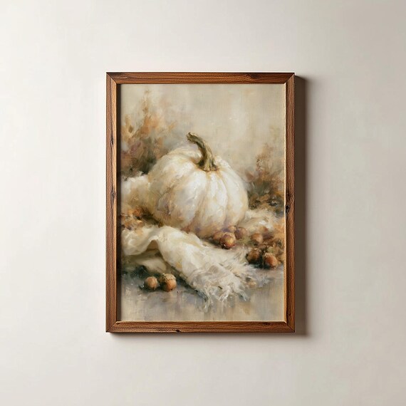 Pumpkin Print, Cottagecore Autumn Art