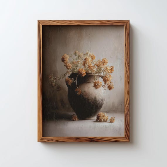 Vintage Floral Print Black Academia Flowers Art Cottagecore Digital Download