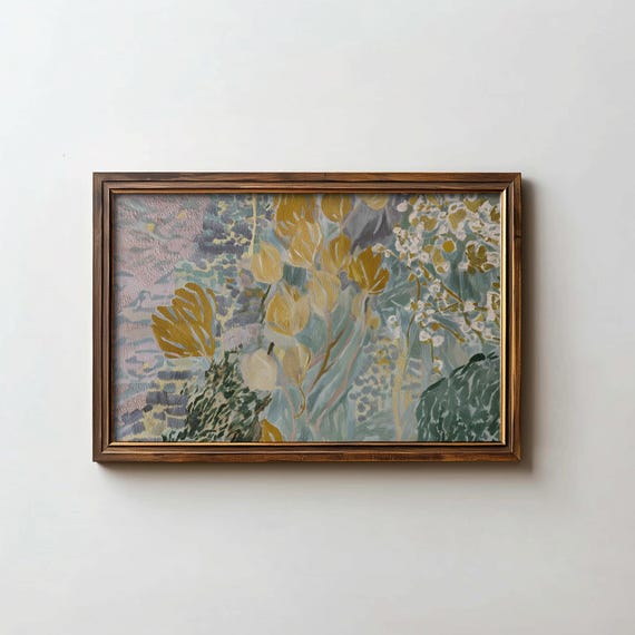 Abstract Contemporary Blue Colors Oil Painting Colorful Modern Wall Art Digital Download