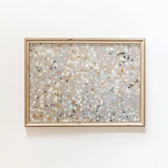 White Neutral Abstract Contemporary Colors Oil Painting Modern Wall Art Digital Download