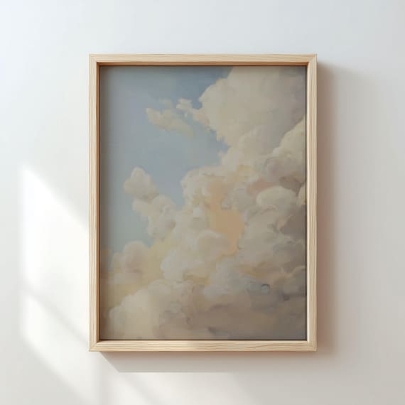 Soft Dreamy Cloudscape Creamy Clouds on Pale Blue Sky Poster