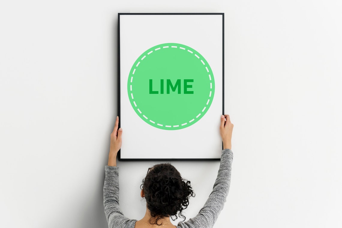 Fresh Green Lime Circle Minimalist Kitchen Fruit Art Poster Pop