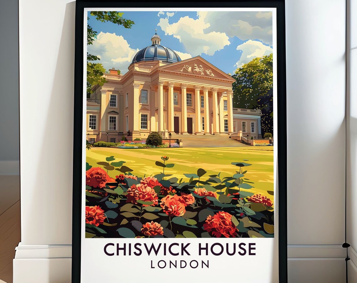 Chiswick House Palladian Villa With Blooming Rose Gardens Poster