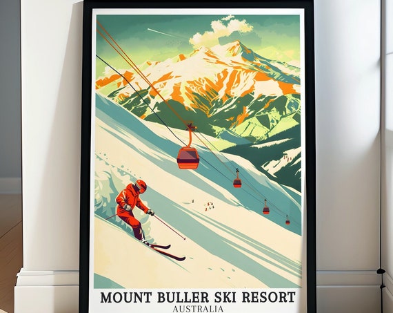 Mount Buller Ski Resort Print Mt Buller Victorian Alps Travel Posters Mount Buller Ski Resort Art Collection Winter Adventure Prints
