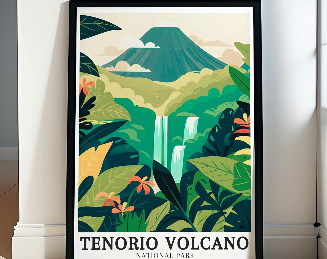 Tenorio Volcano National Park Jungle Waterfalls Leafy View Poster