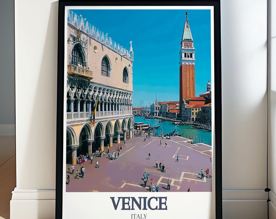 Venice Italy St Marks Square With The Tall Campanile View Poster