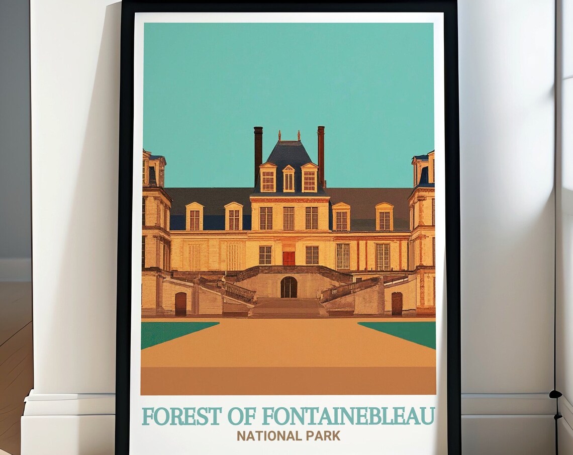Fontainebleau Chateau Grand Facade National Park Travel Poster