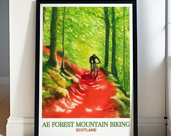 Ae Forest Mountain Biking Wall Art Ae Line Prints Ae Forest Mountain Biking Decor Ae Forest Mountain Biking Gift Ae Line Posters