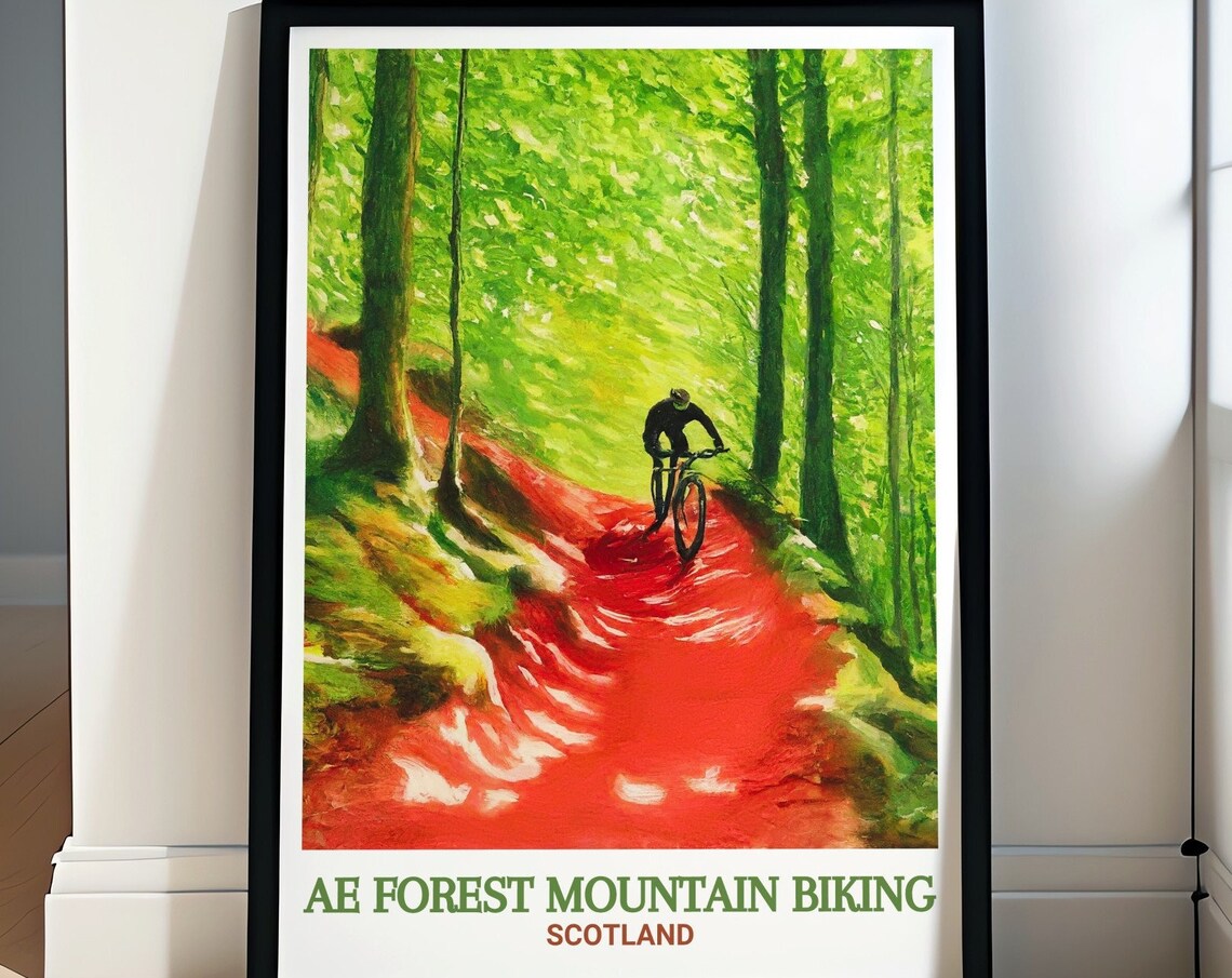 Ae Forest Mountain Biking Wall Art Ae Line Prints Ae Forest Mountain Biking Decor Ae Forest Mountain Biking Gift Ae Line Posters
