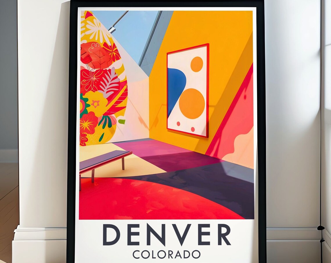 Denver Colorado Bold Modern Gallery Abstract Interior Art Print