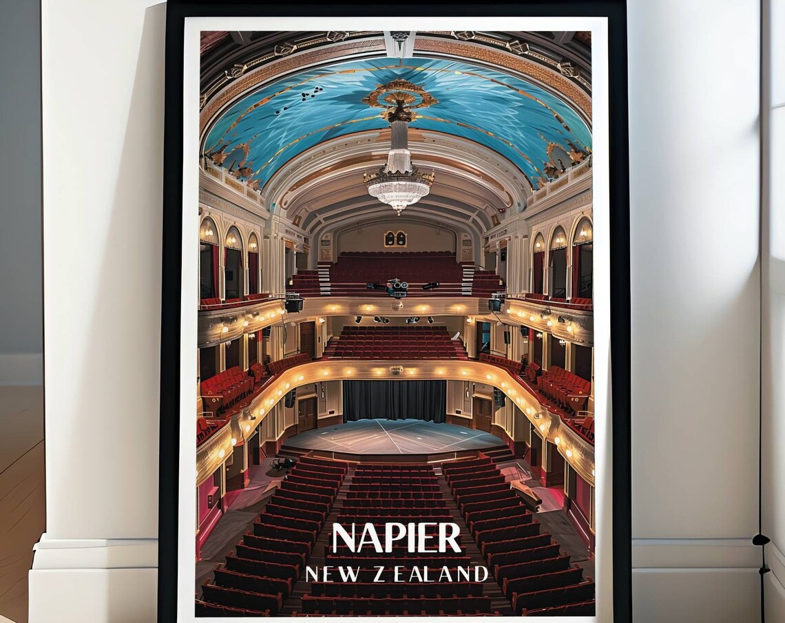Napier New Zealand Hawkes Bay Opera House Grand Interior Art Poster