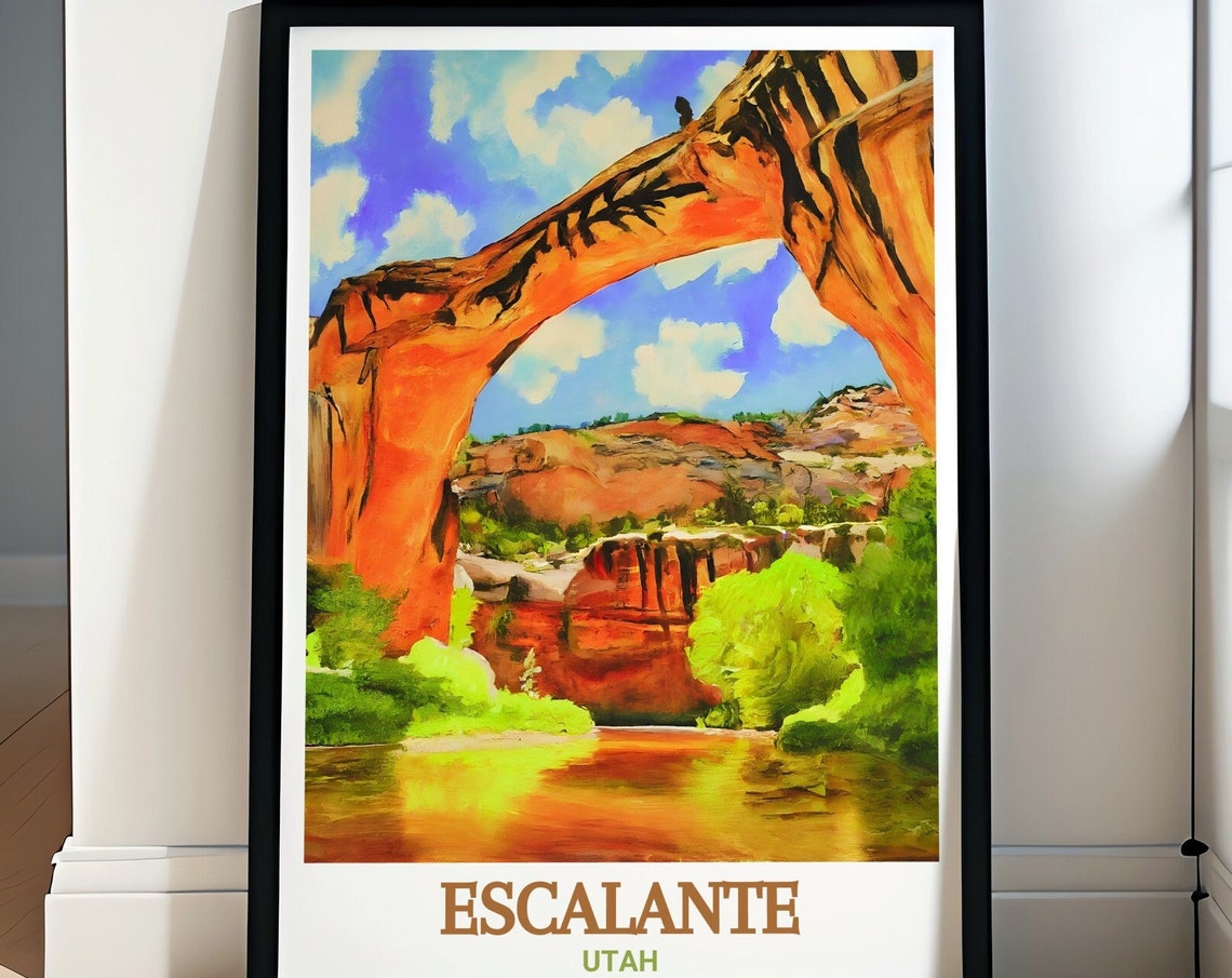 Escalante Travel Art Escalante Natural Bridge Poster Escalante Natural Bridge Art And Decor Escalante Natural Bridge Travel Poster