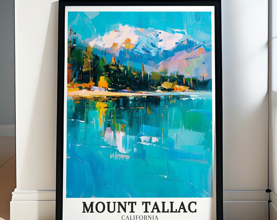 Mount Tallac California Emerald Bay Lake Tahoe Painterly Travel Poster