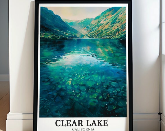 Clear Lake Print Coast Ranges Lake County Art Coast Ranges Lake County Giftclear Lake Poster Clear Lake Decor Clear Lake Gift
