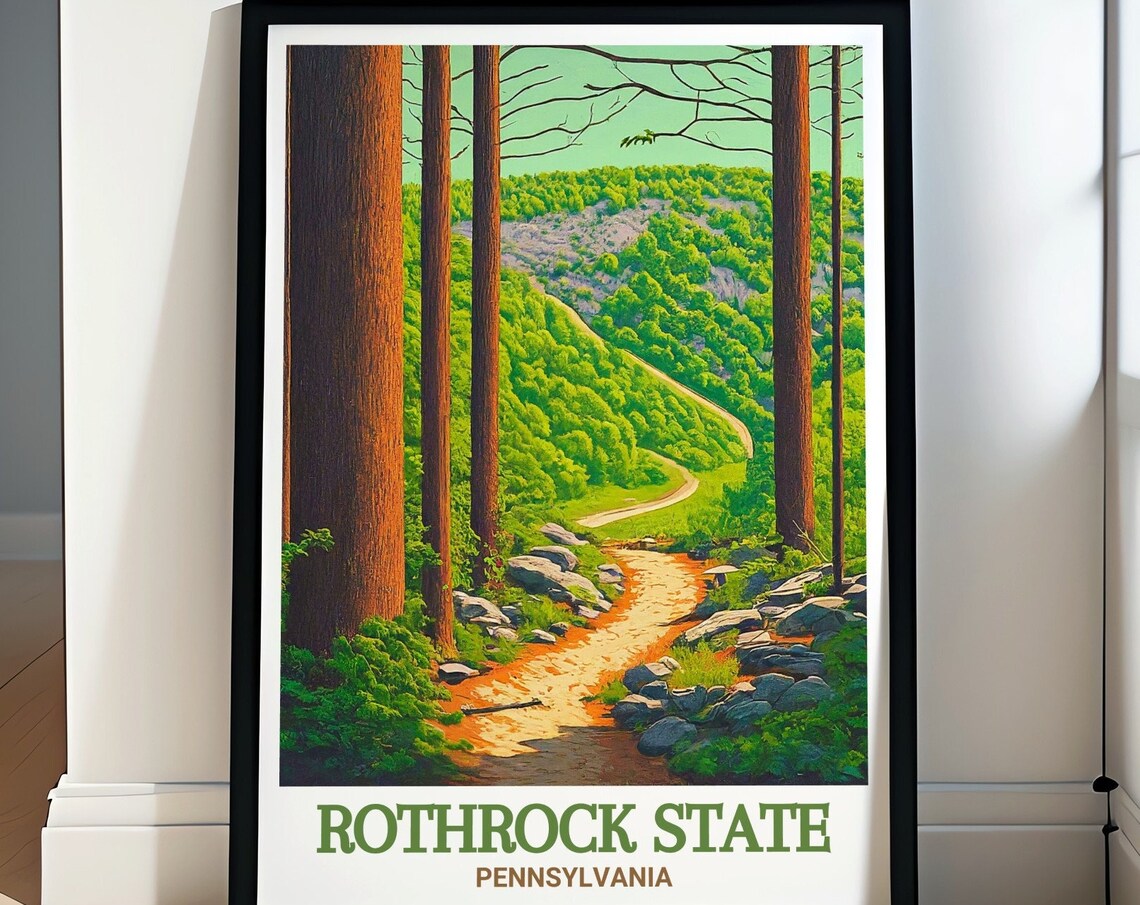 Rothrock State Pennsylvania Forest Trail Tall Trees Rocky Poster