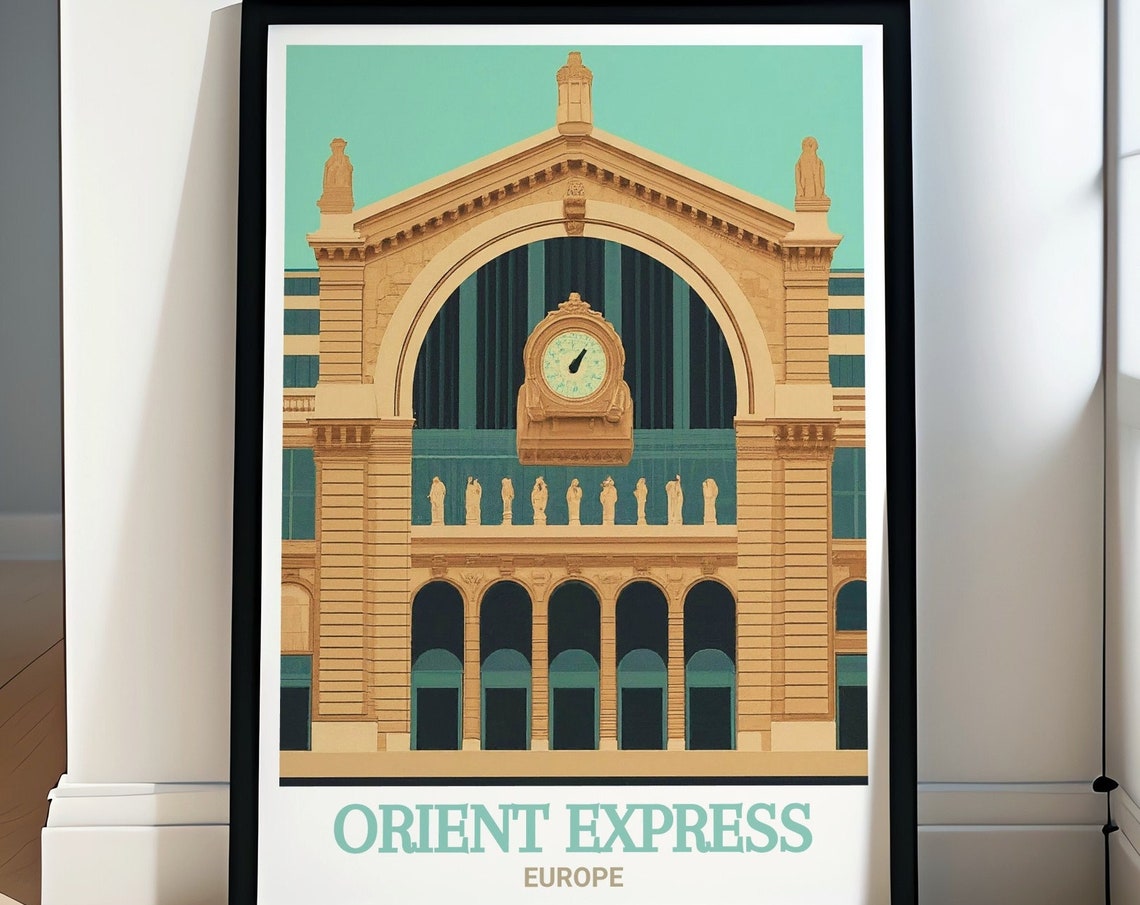 Gare de l'Est Paris Orient Express Station Clock Travel Poster