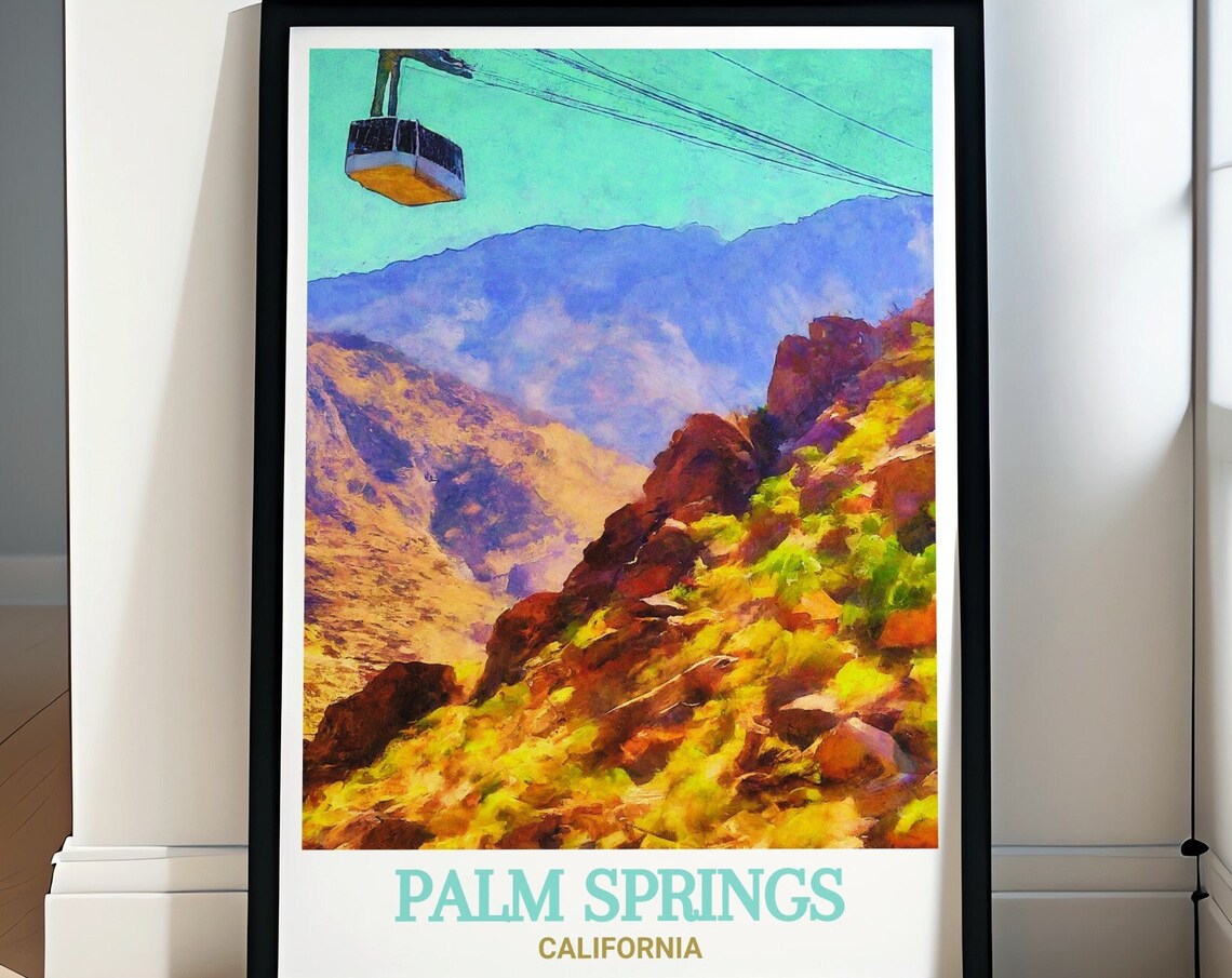 Palm Springs California Aerial Tramway Mountain Travel Poster
