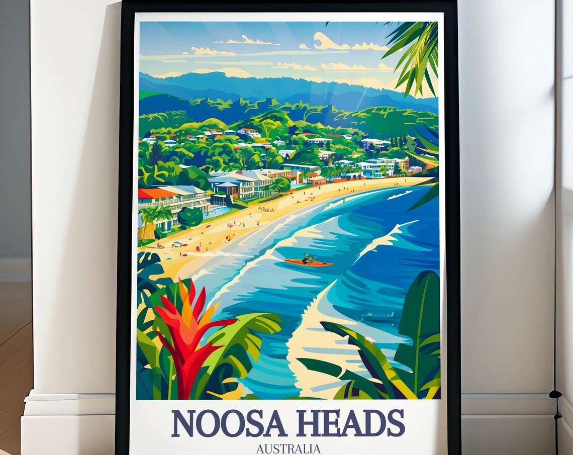 Noosa Heads Main Beach Panorama Surfers Queensland Australia Poster