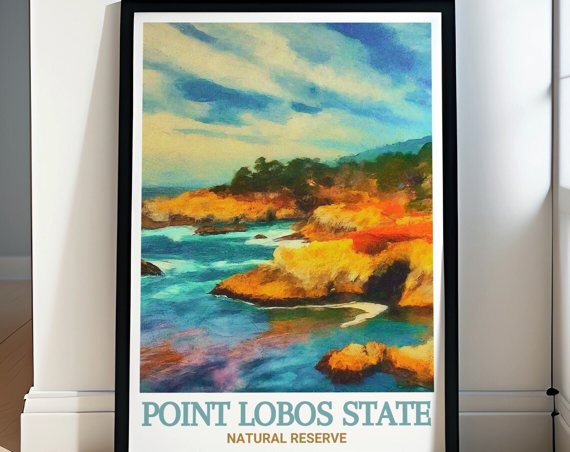 Point Lobos State Natural Reserve China Cove Vintage Travel Poster