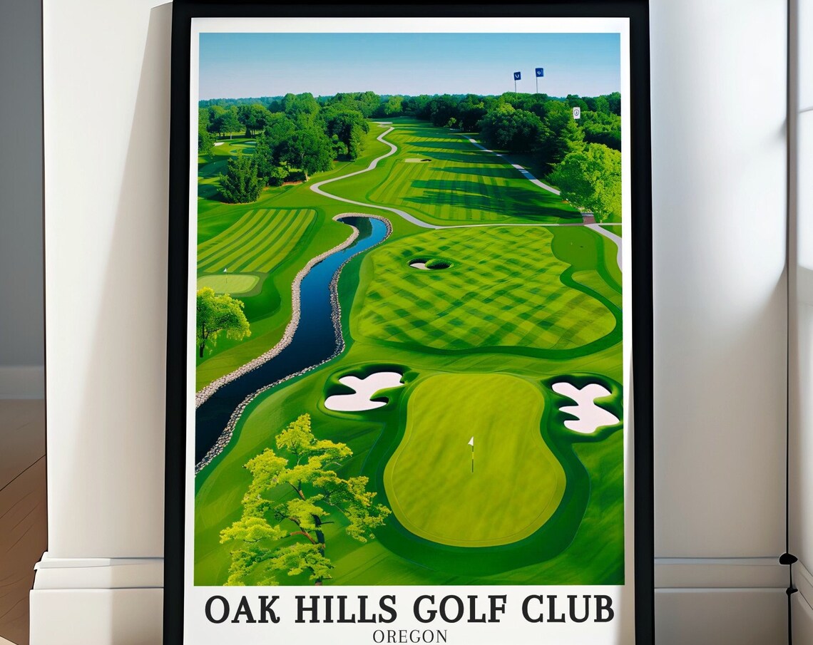 Oak Hills Golf Club Oregon Creek Fairway Aerial Golf View Poster
