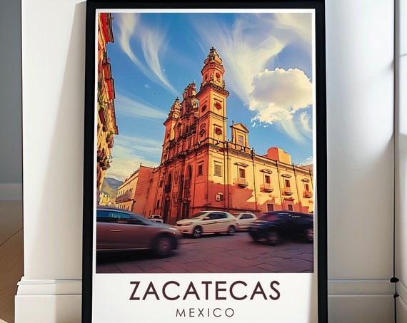 Zacatecas Travel Print Zacatecas Cathedral Art Prints For Home Decor And Gifts Zacatecas Cathedral Artwork And Travel Poster Prints
