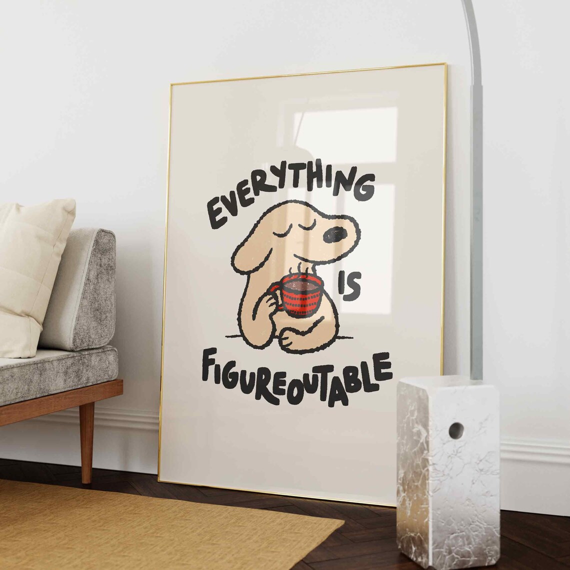 Everything Is Figureoutable Cute Positive Affirmations Poster - Image 3